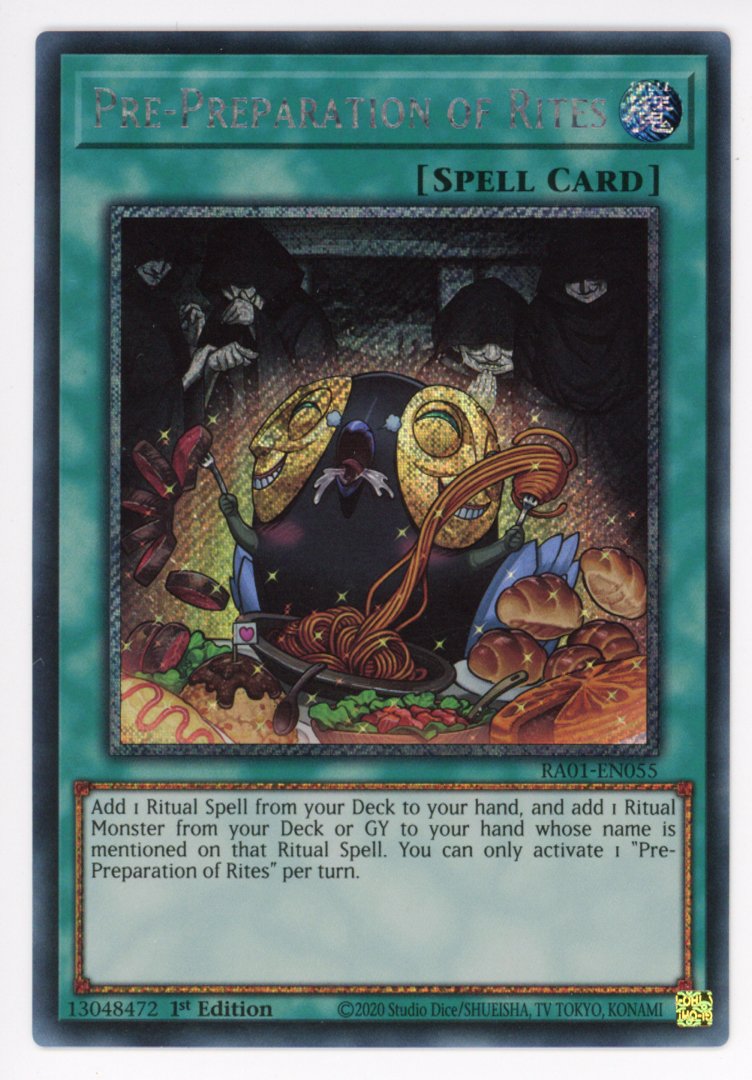 RA01-EN055 - Pre-Preparation of Rites - Platinum Secret Rare - Normal Spell - Rarity Collection