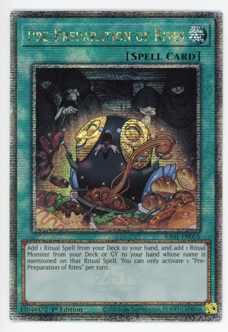 RA01-EN055 - Pre-Preparation of Rites - Quarter Century Secret Rare - Normal Spell - Rarity Collection