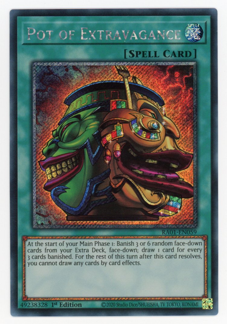 RA01-EN059 - Pot of Extravagance - Platinum Secret Rare - Normal Spell - Rarity Collection