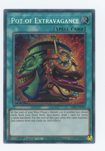 RA01-EN059 - Pot of Extravagance - Secret Rare - 25th Anniversary Rarity Collection