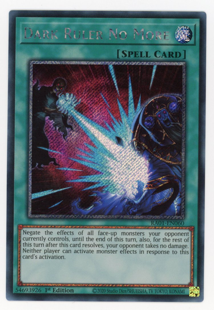 RA01-EN060 - Dark Ruler No More - Platinum Secret Rare - Normal Spell - Rarity Collection