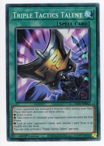 RA01-EN063 - Triple Tactics Talent (PCR) - Collector's Rare - 25th Anniversary Rarity Collection