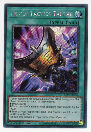 RA01-EN063 - Triple Tactics Talent - Platinum Secret Rare - 25th Anniversary Rarity Collection