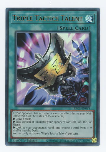 RA01-EN063 - Triple Tactics Talent (UR) - Ultra Rare - 25th Anniversary Rarity Collection