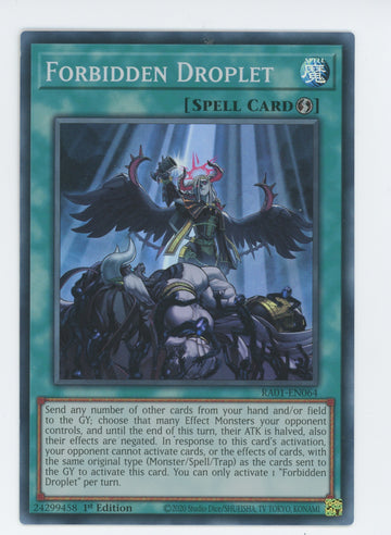 RA01-EN064 - Forbidden Droplet - Super Rare - 25th Anniversary Rarity Collection