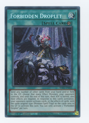 RA01-EN064 - Forbidden Droplet - Secret Rare - 25th Anniversary Rarity Collection