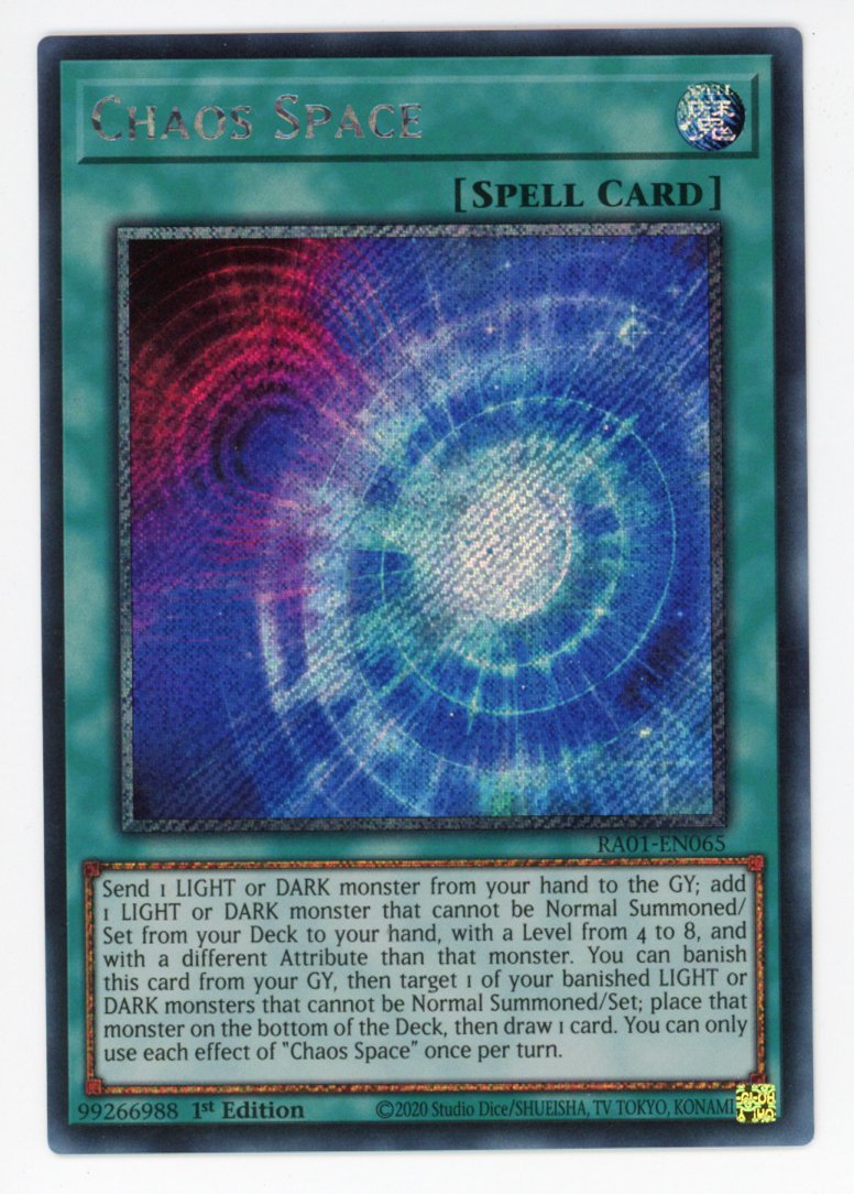 RA01-EN065 - Chaos Space - Platinum Secret Rare - Normal Spell - Rarity Collection