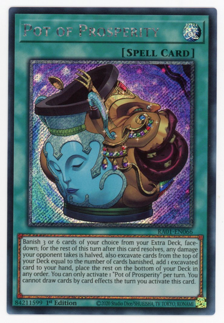 RA01-EN066 - Pot of Prosperity - Platinum Secret Rare - Normal Spell - Rarity Collection