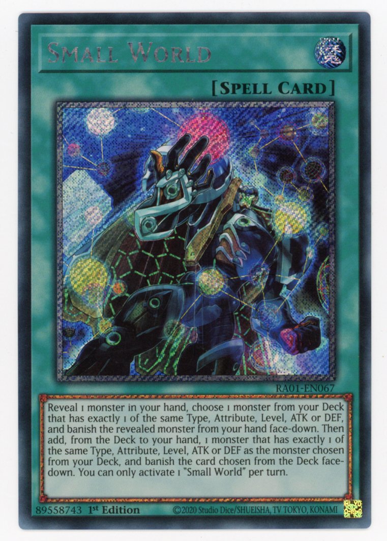 RA01-EN067 - Small World - Platinum Secret Rare - Normal Spell - Rarity Collection