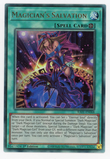 RA01-EN068 - Magician's Salvation (PUR) - Ultimate Rare - 25th Anniversary Rarity Collection