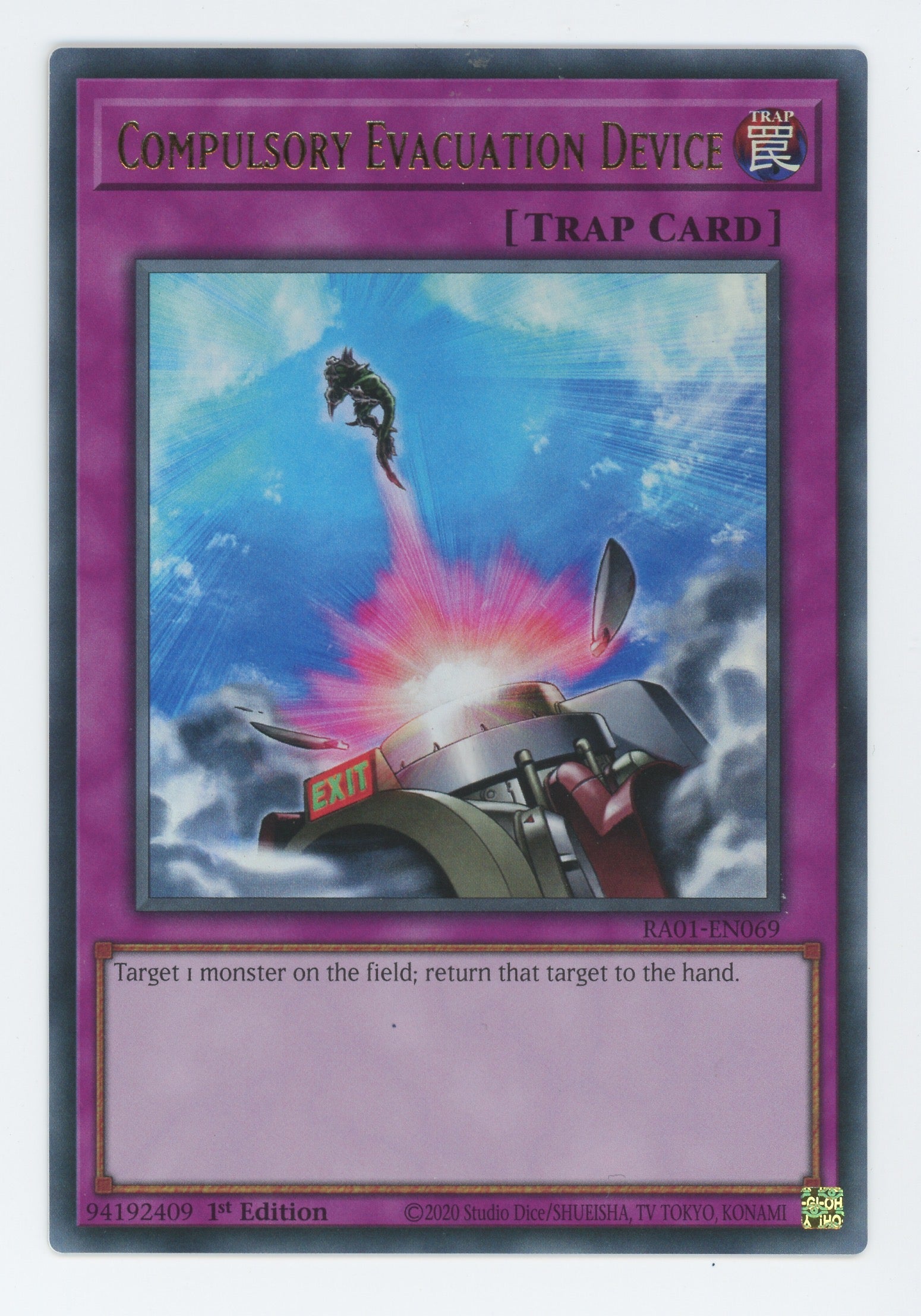 RA01-EN069 - Compulsory Evacuation Device - Ultra Rare - Normal Trap - Rarity Collection