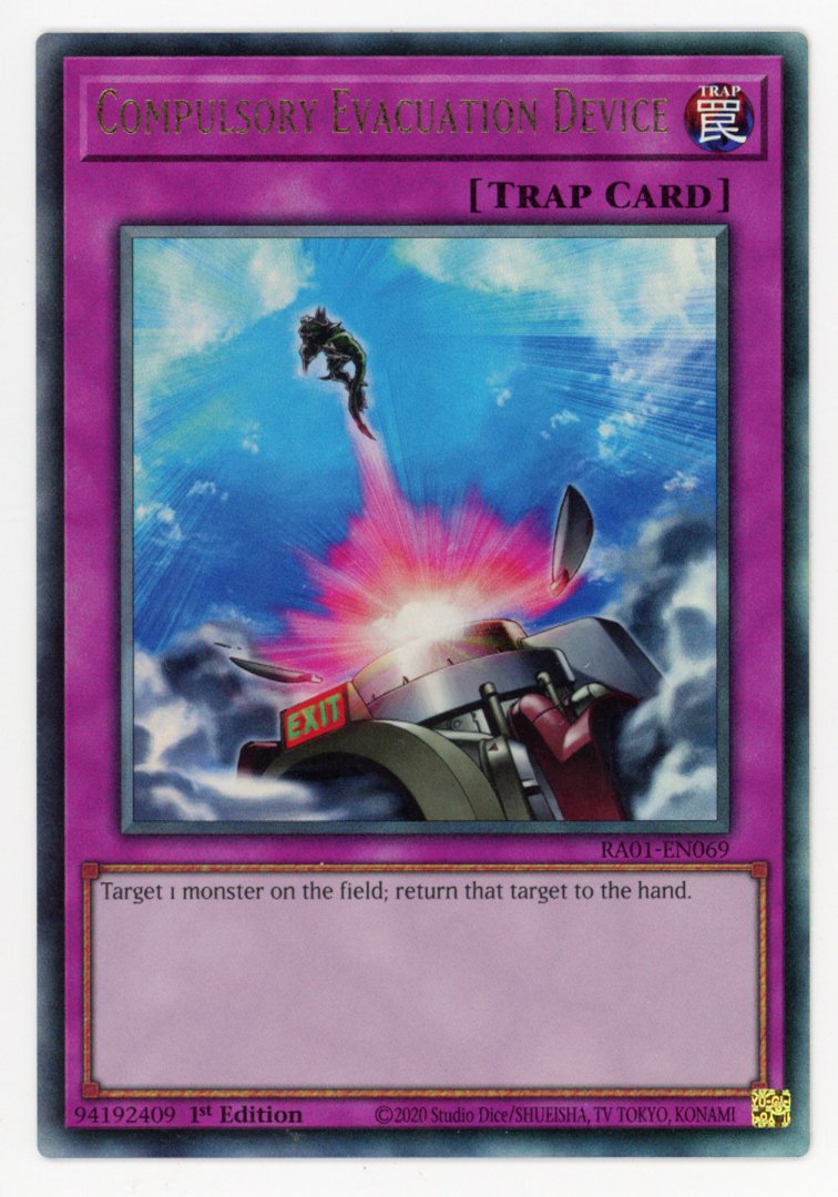 RA01-EN069 - Compulsory Evacuation Device - Ultimate Rare - Normal Trap - Rarity Collection