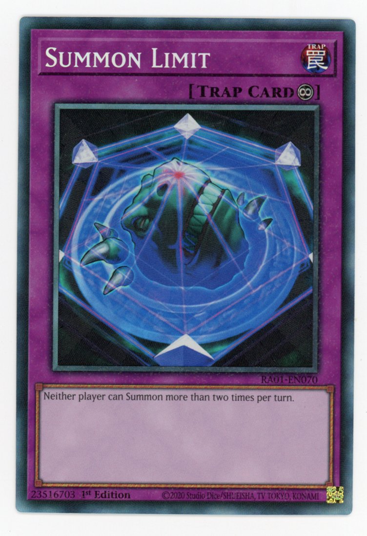 RA01-EN070 - Summon Limit - Collector's Rare - Continuous Trap - Rarity Collection