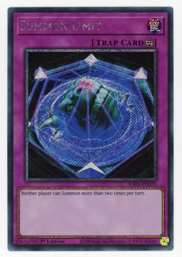 RA01-EN070 - Summon Limit - Platinum Secret Rare - 25th Anniversary Rarity Collection