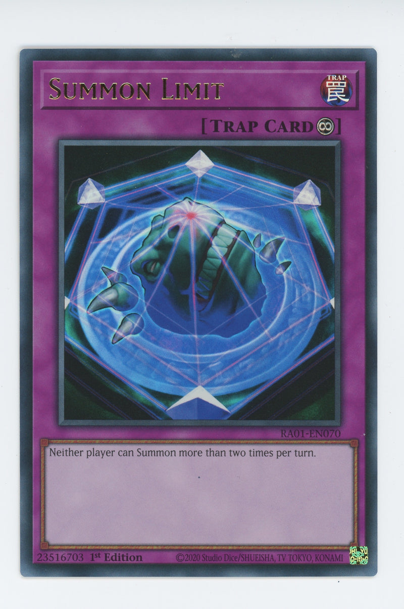 RA01-EN070 - Summon Limit - Ultra Rare - Continuous Trap - Rarity Collection