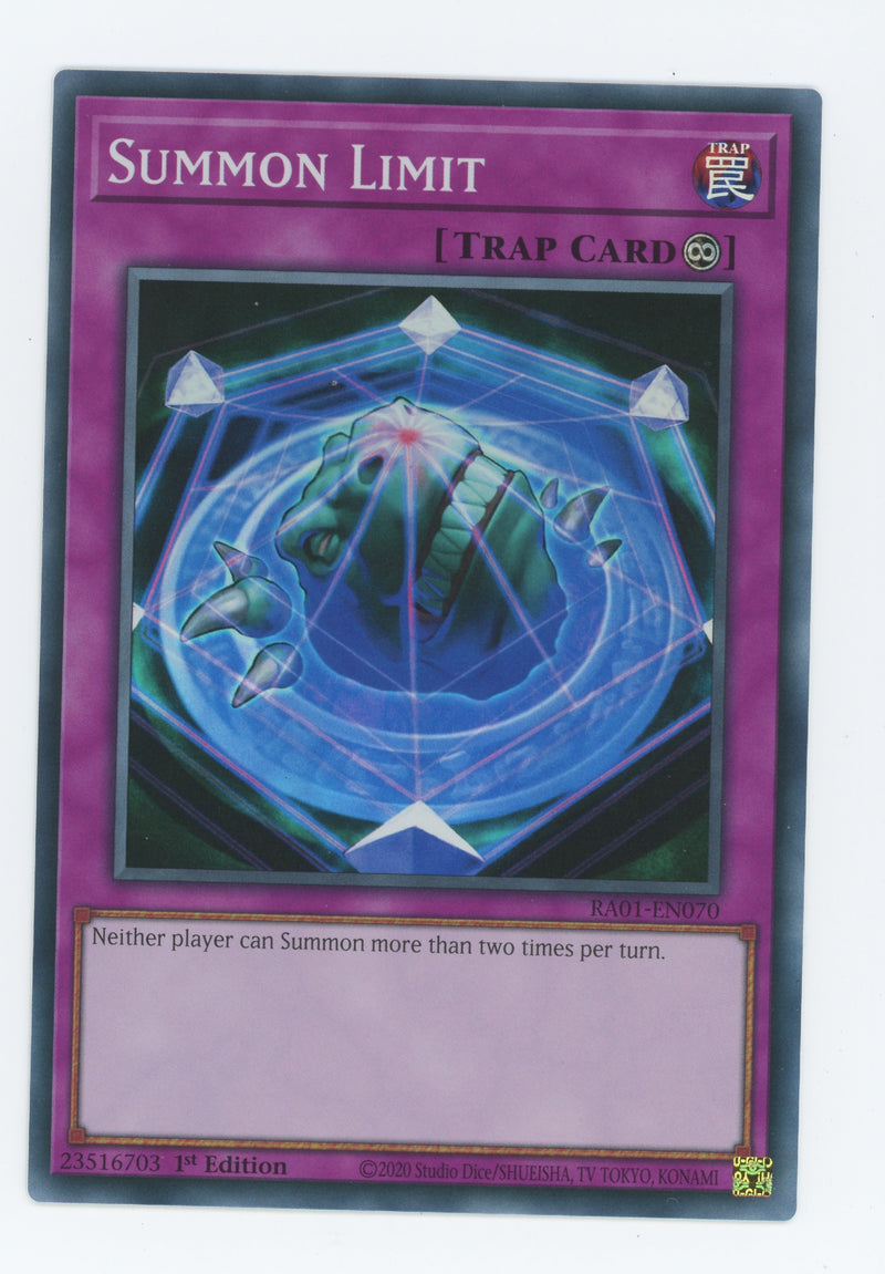 RA01-EN070 - Summon Limit - Super Rare - Continuous Trap - Rarity Collection