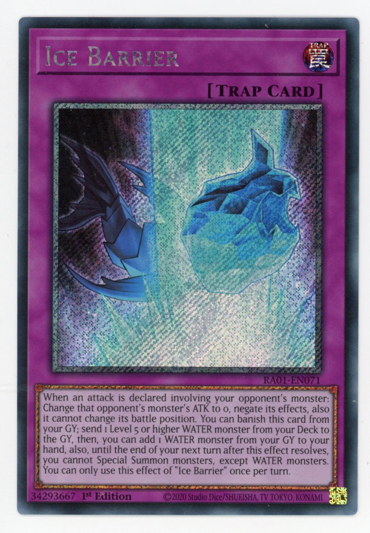 RA01-EN071 - Ice Barrier - Platinum Secret Rare - Normal Trap - Rarity Collection