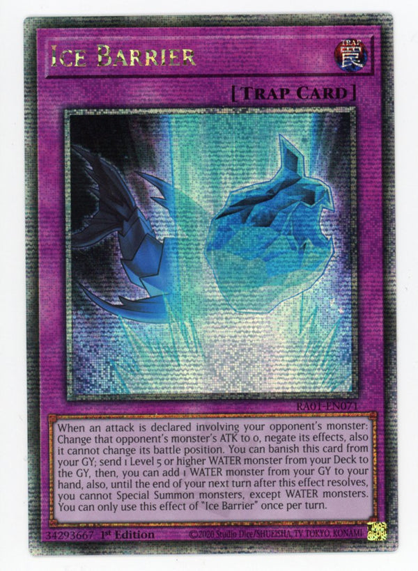 RA01-EN071 - Ice Barrier - Quarter Century Secret Rare - Normal Trap - Rarity Collection