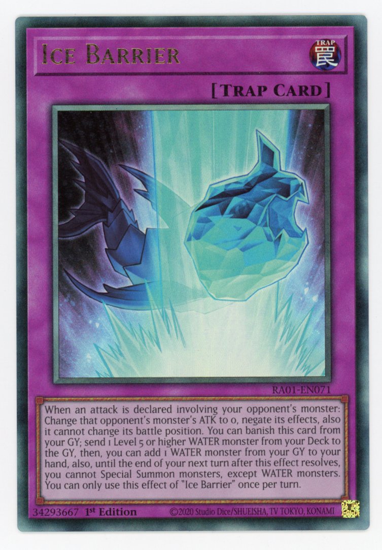 RA01-EN071 - Ice Barrier - Ultimate Rare - Normal Trap - Rarity Collection