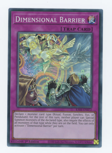RA01-EN072 - Dimensional Barrier - Super Rare - 25th Anniversary Rarity Collection
