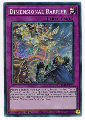 RA01-EN072 - Dimensional Barrier (PCR) - Collector's Rare - 25th Anniversary Rarity Collection