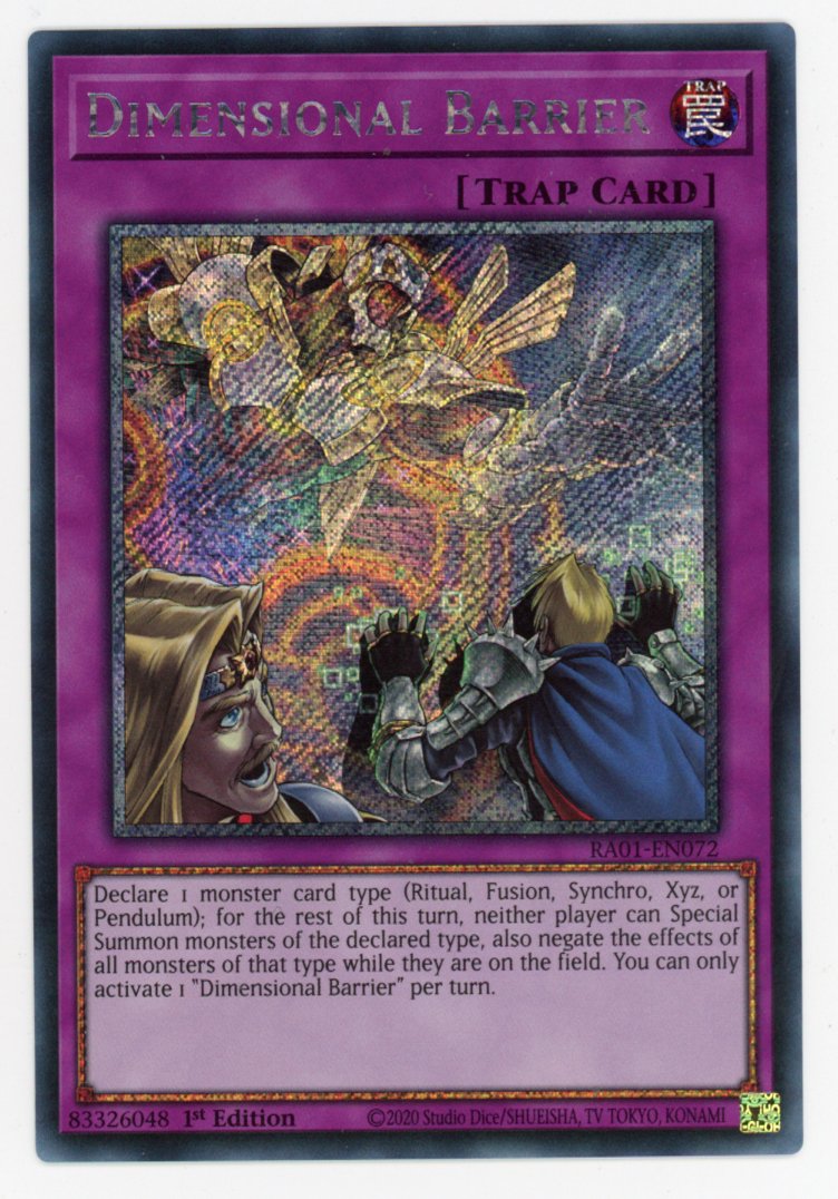 RA01-EN072 - Dimensional Barrier - Platinum Secret Rare - Normal Trap - Rarity Collection