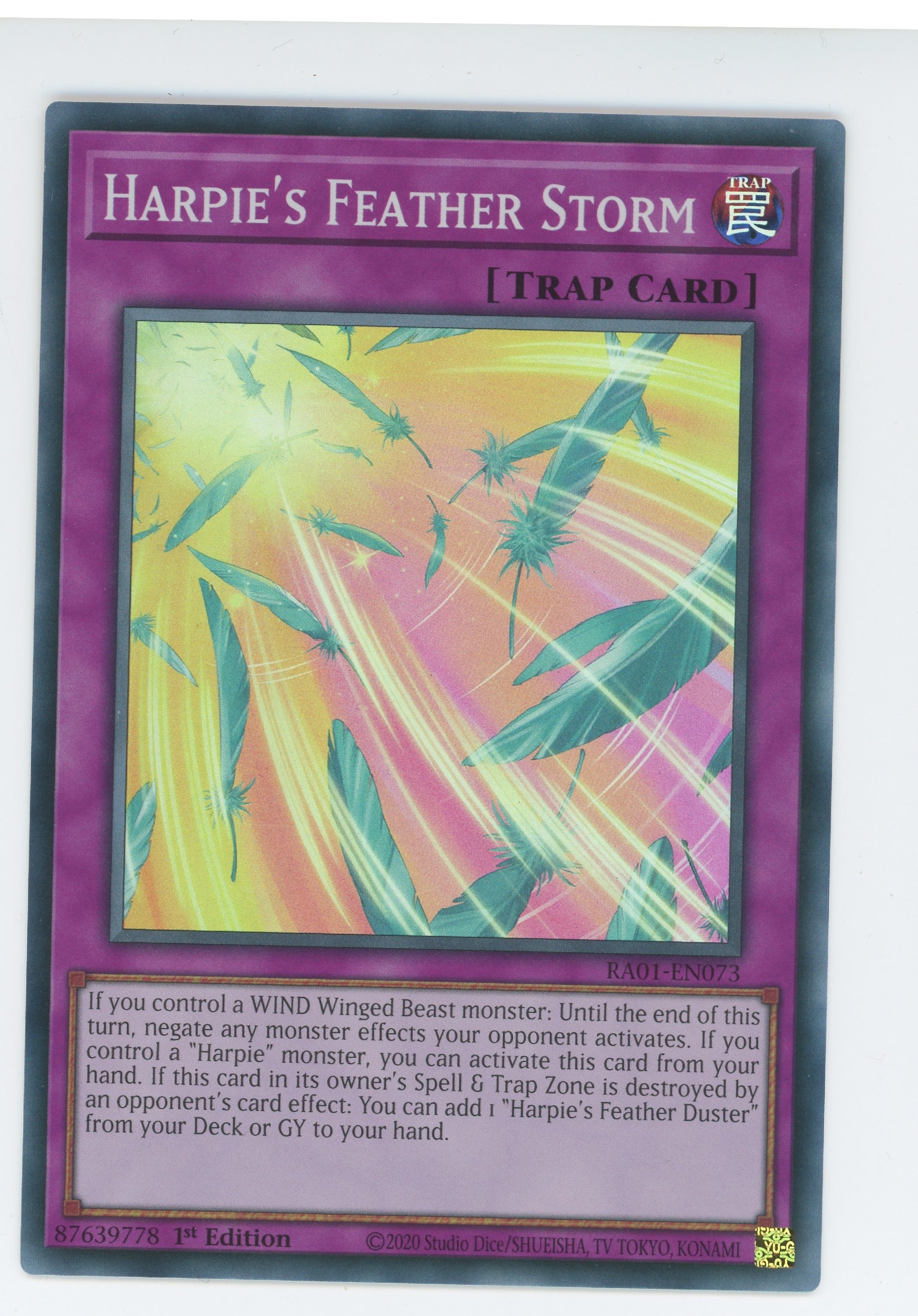 RA01-EN073 - Harpie's Feather Storm - Super Rare - Normal Trap - Rarity Collection