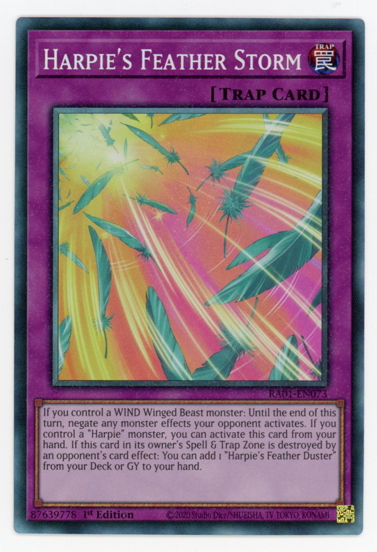 RA01-EN073 - Harpie's Feather Storm - Collector's Rare - Normal Trap - Rarity Collection