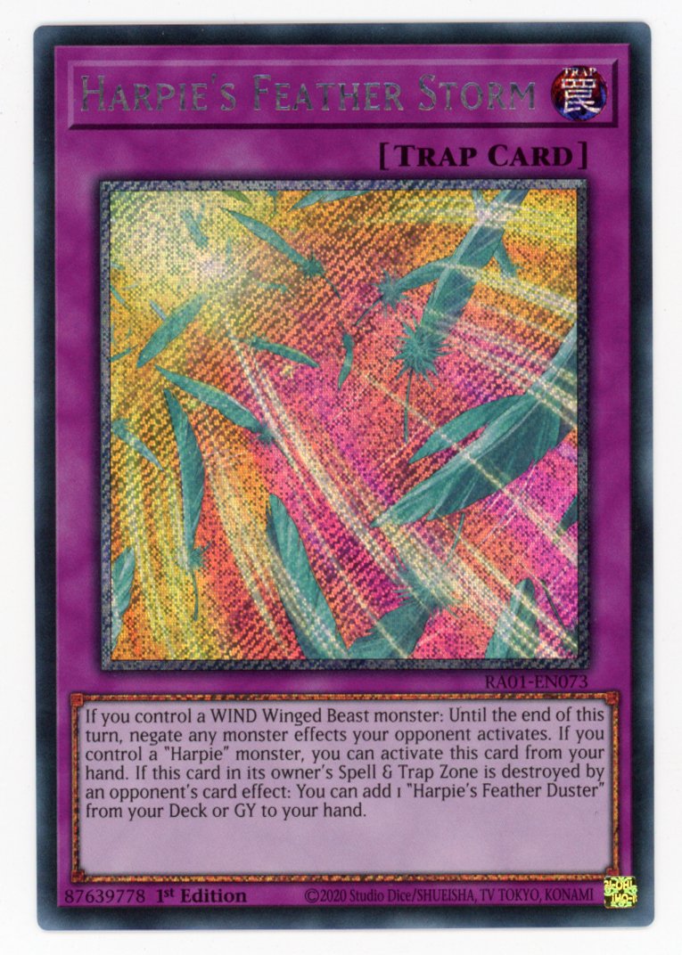 RA01-EN073 - Harpie's Feather Storm - Platinum Secret Rare - Normal Trap - Rarity Collection