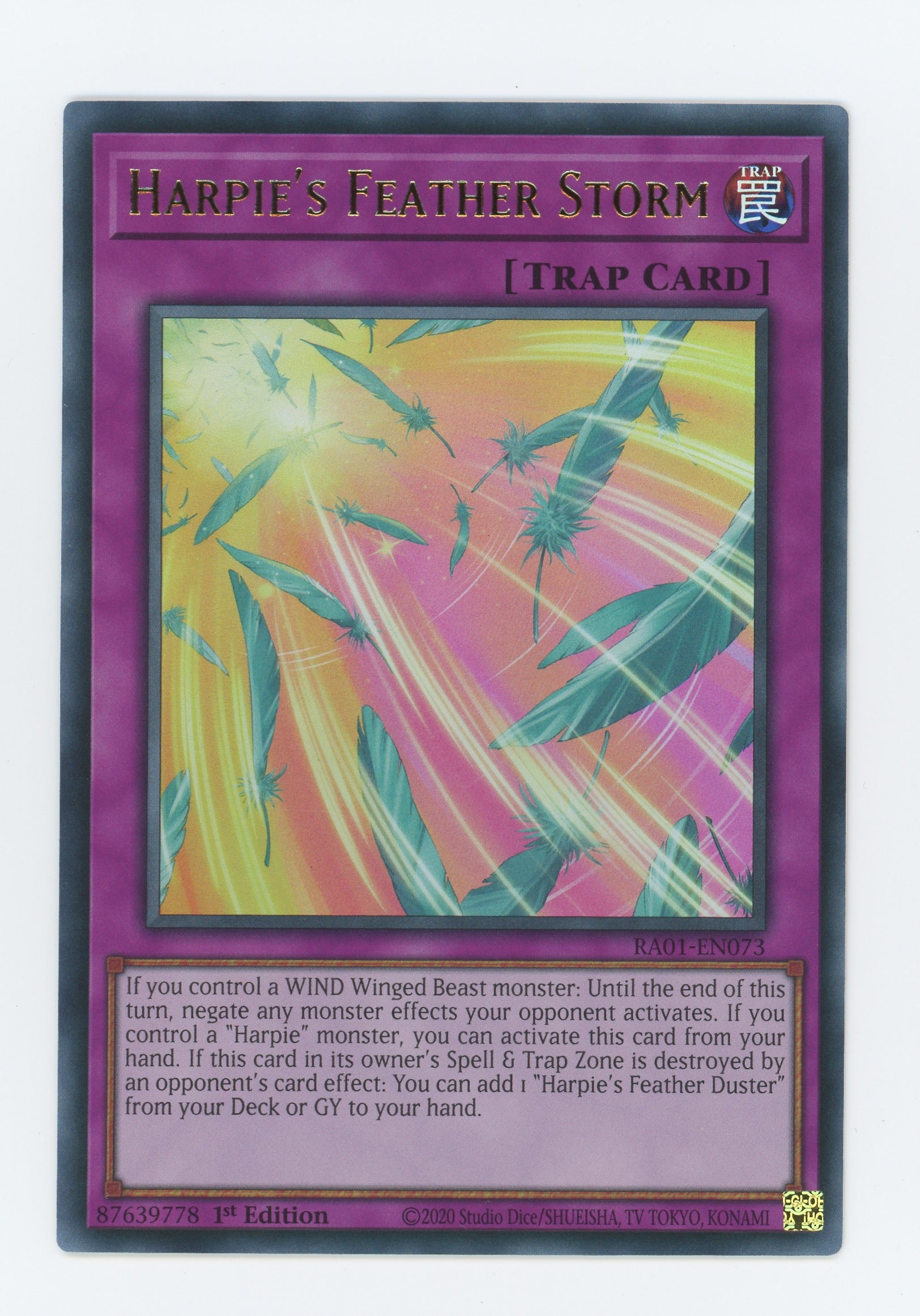 RA01-EN073 - Harpie's Feather Storm - Ultra Rare - Normal Trap - Rarity Collection