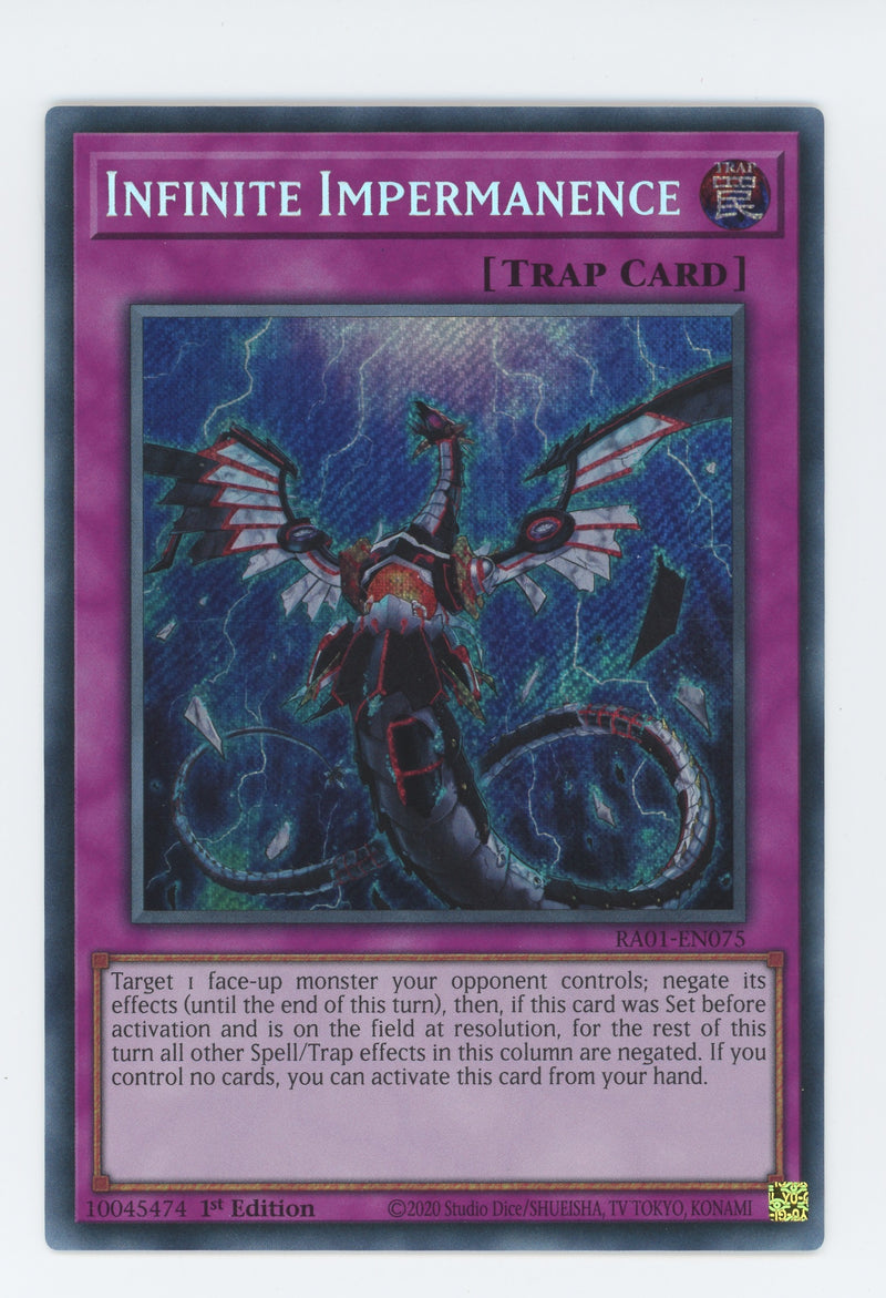 RA01-EN075 - Infinite Impermanence - Secret Rare - Normal Trap - Rarity Collection