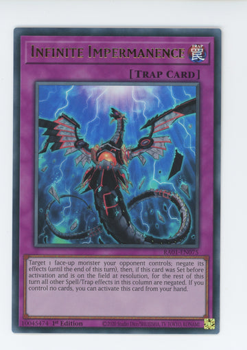 RA01-EN075 - Infinite Impermanence (UR) - Ultra Rare - 25th Anniversary Rarity Collection