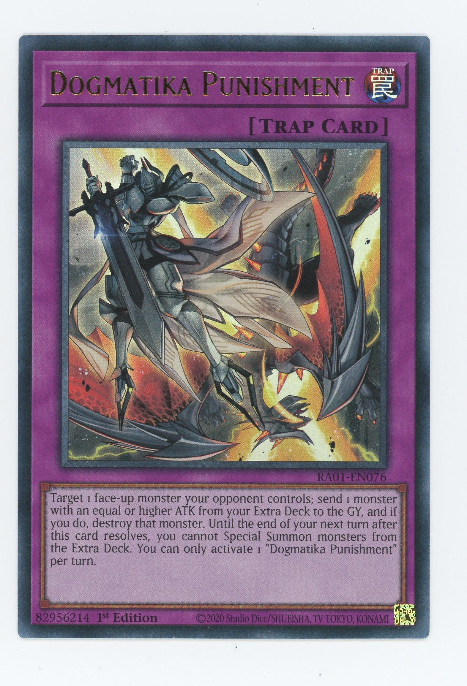 RA01-EN076 - Dogmatika Punishment - Ultra Rare - Normal Trap - Rarity Collection