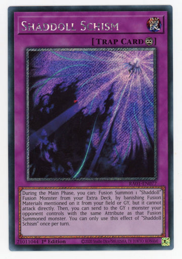RA01-EN077 - Shaddoll Schism - Platinum Secret Rare - 25th Anniversary Rarity Collection