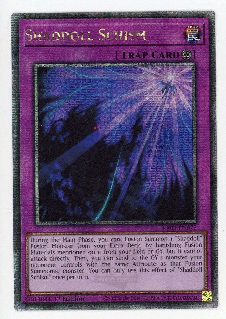 RA01-EN077 - Shaddoll Schism - Quarter Century Secret Rare - Continuous Trap - Rarity Collection