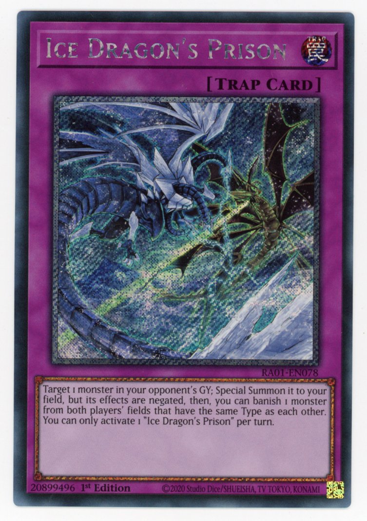 RA01-EN078 - Ice Dragon's Prison - Platinum Secret Rare - Normal Trap - Rarity Collection