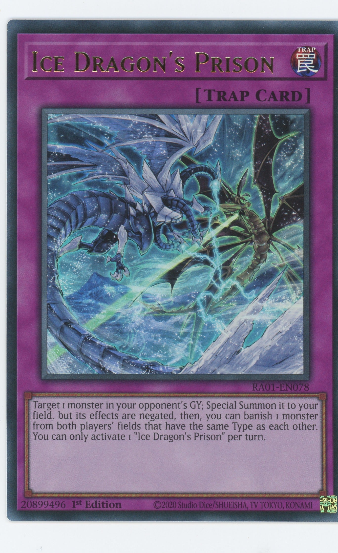 RA01-EN078 - Ice Dragon's Prison - Ultra Rare - Normal Trap - Rarity Collection