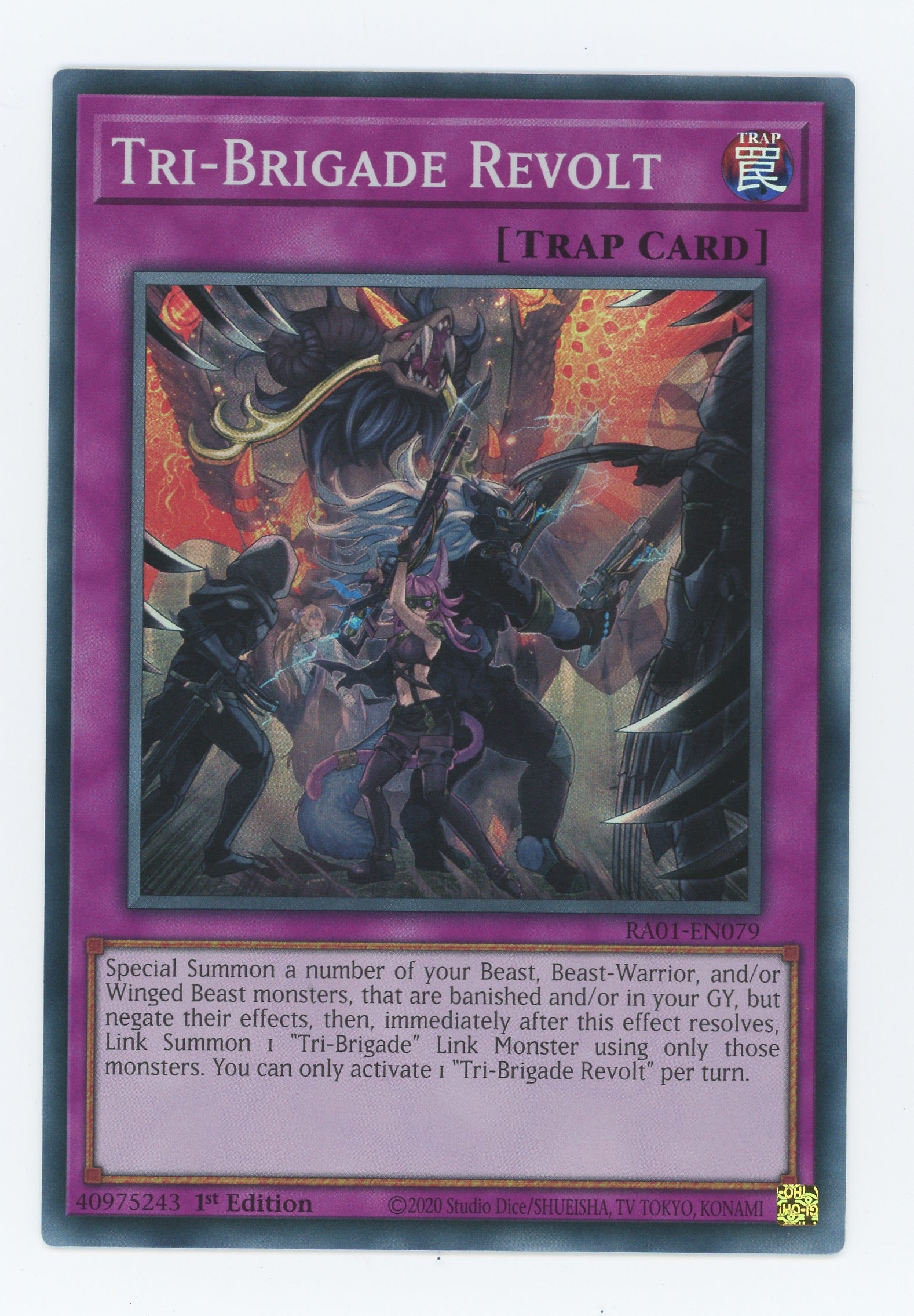 RA01-EN079 - Tri-Brigade Revolt - Super Rare - Normal Trap - Rarity Collection