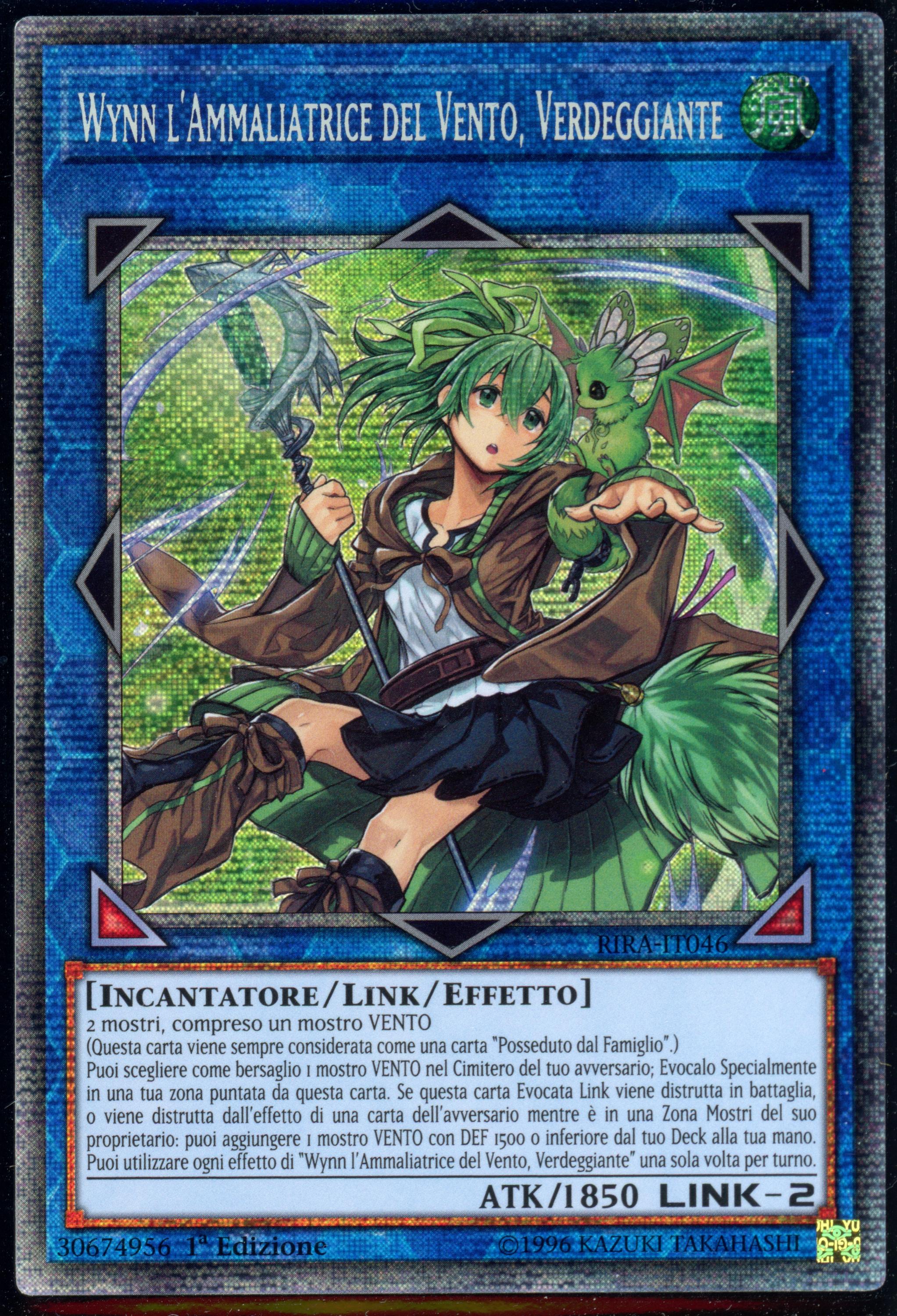 RIRA-IT046 - Wynn the Wind Charmer, Verdant - Starlight Rare - Effect Link Monster - 1st Edition - Rising Rampage - Italian