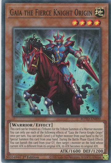 ROTD-EN000 - Gaia the Fierce Knight Origin - Super Rare - Rise of the Duelist