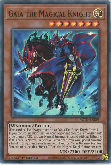 ROTD-EN001 - Gaia the Magical Knight - Super Rare - Rise of the Duelist