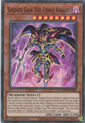 ROTD-EN004 - Soldier Gaia the Fierce Knight - Super Rare - Rise of the Duelist