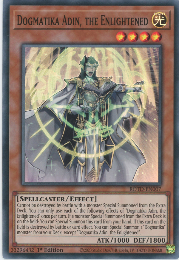 ROTD-EN007 - Dogmatika Adin, the Enlightened - Super Rare - Effect Monster - Rise of the Duelist