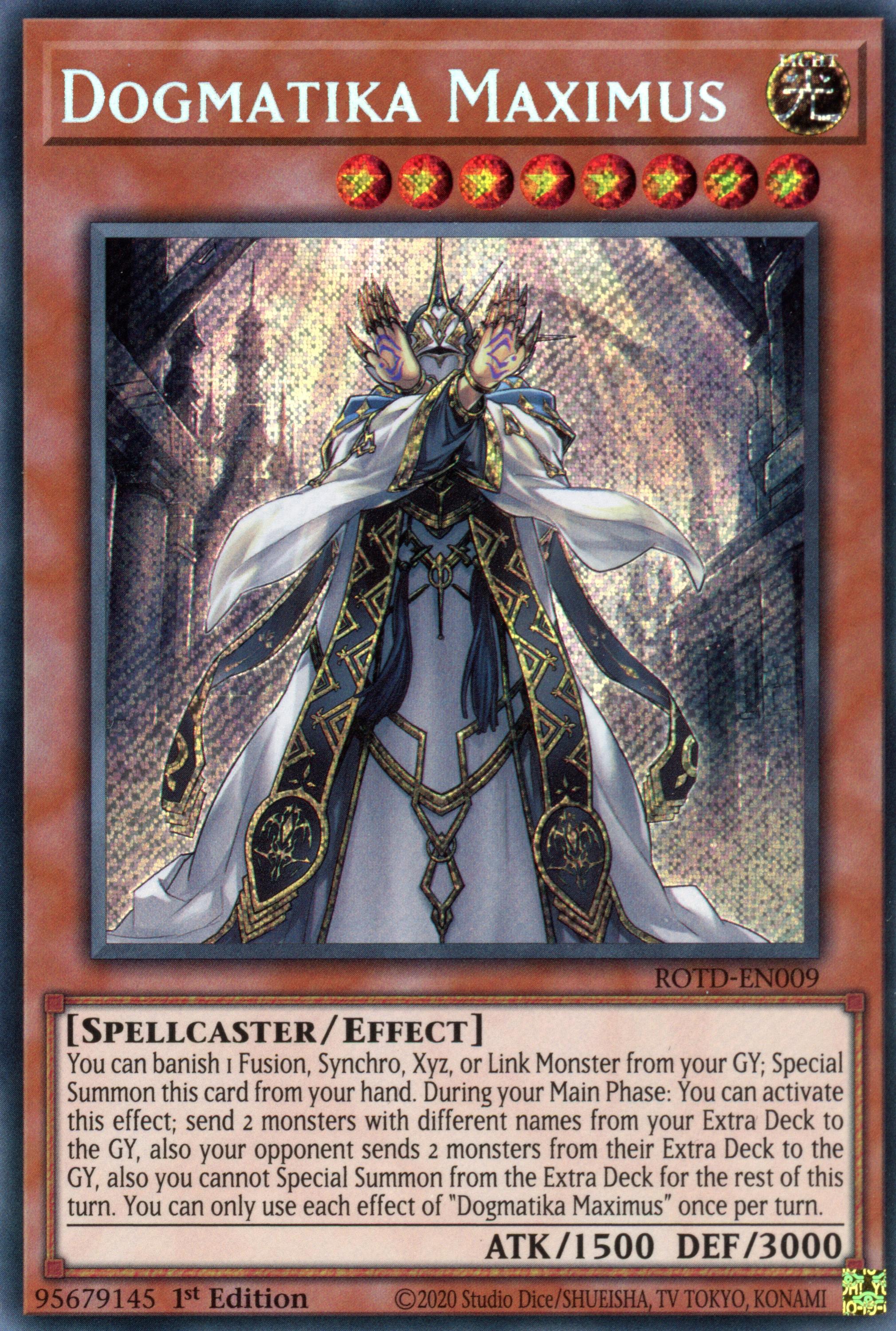 ROTD-EN009 - Dogmatika Maximus - Secret Rare - Effect Monster - Rise of the Duelist