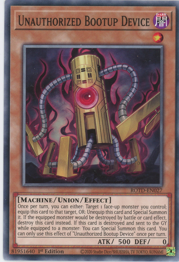 ROTD-EN027 - Unauthorized Bootup Device - Common - Union monster - Rise of the Duelist