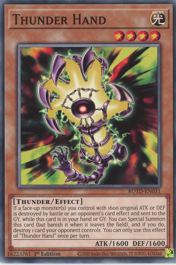 ROTD-EN031 - Thunder Hand - Common - Rise of the Duelist