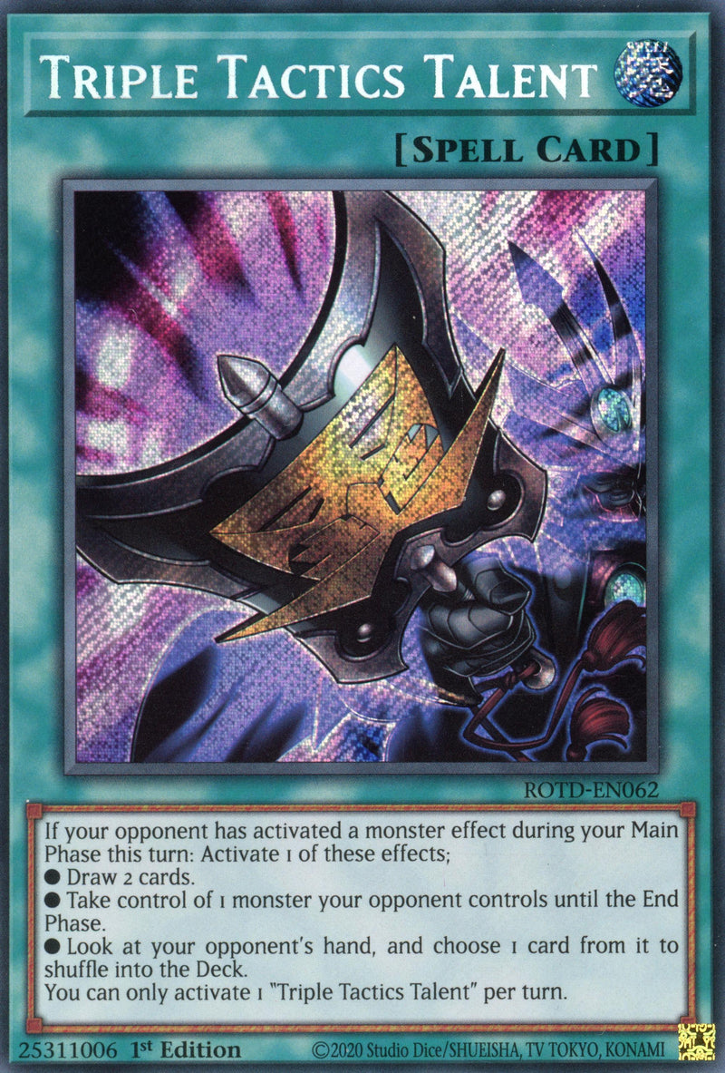 ROTD-EN062 - Triple Tactics Talent - Secret Rare - Normal Spell - Rise of the Duelist