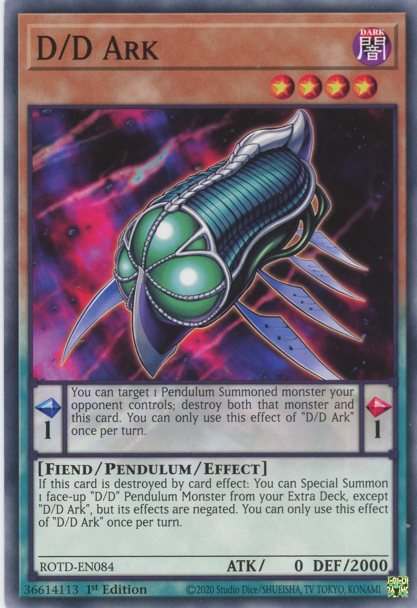 ROTD-EN084 - D-D Ark - Common - Effect Pendulum Monster - Rise of the Duelist