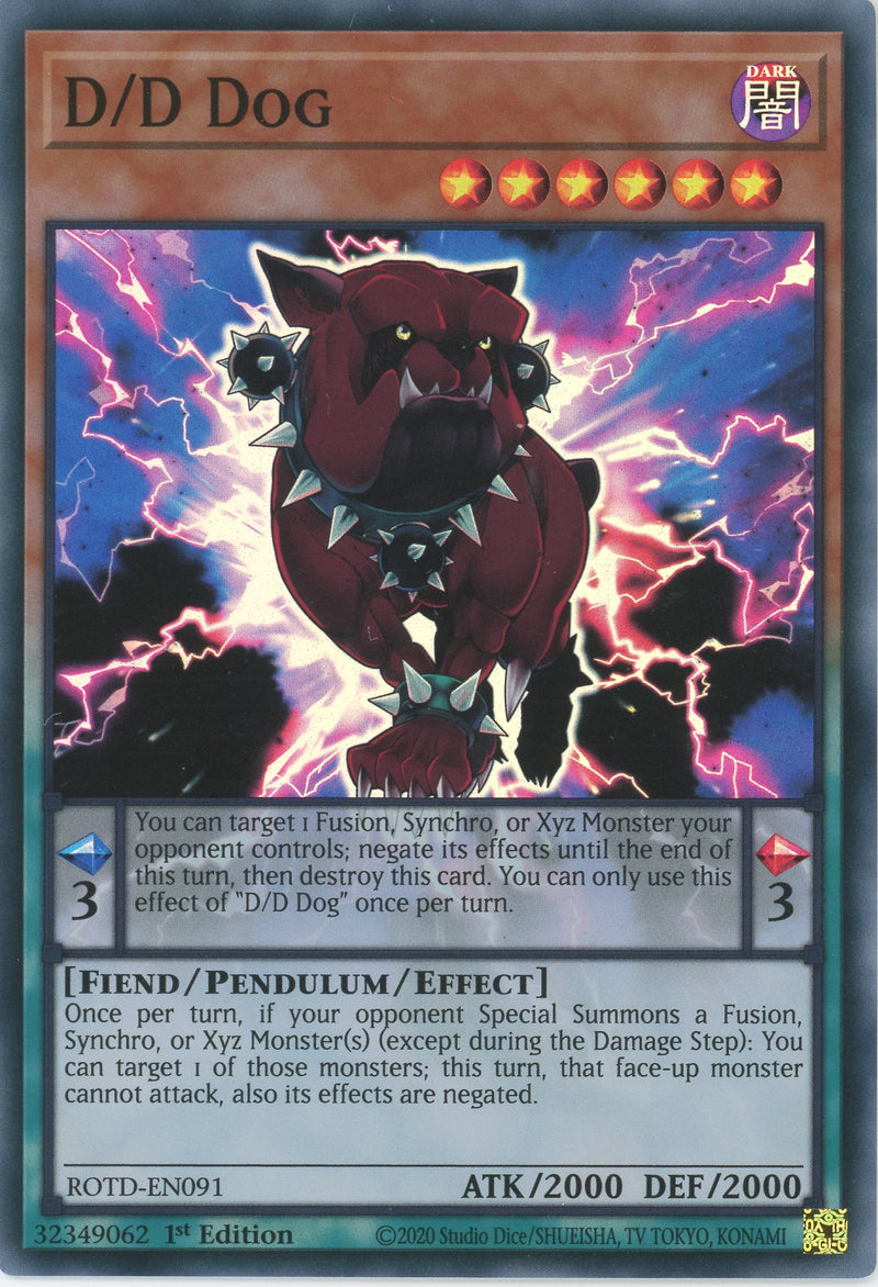 ROTD-EN091 - D-D Dog - Super Rare - Effect Pendulum Monster - Rise of the Duelist