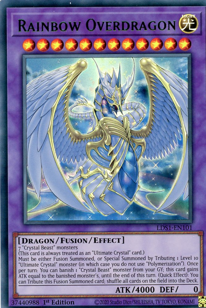 LDS1-EN101 - Rainbow Overdragon - Green Ultra Rare - Effect Fusion Monster - Legendary Duelists Season 1